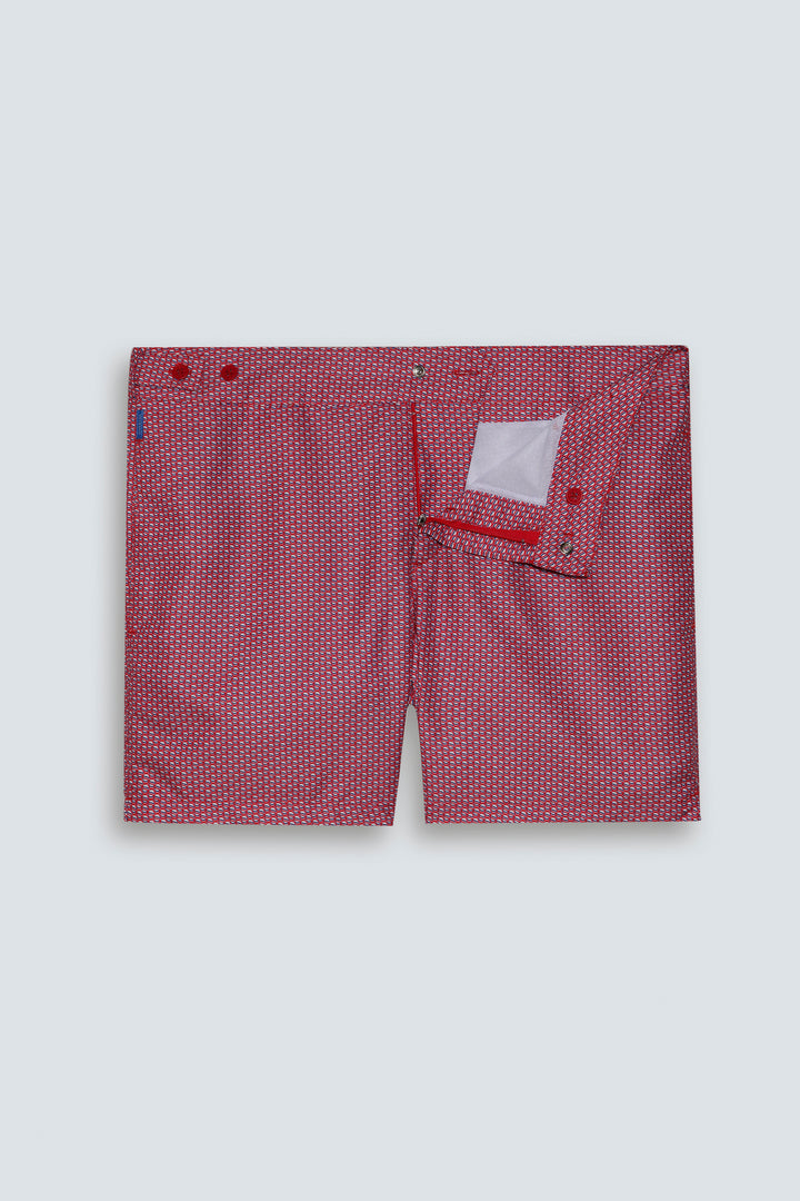 PENISOLA SOUTH BEACH PRINT RED NAVY SWIMSHORTS
